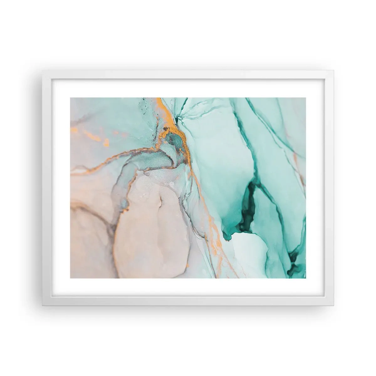 Pôster em moldura branca - Dança das formas e cores - 50x40 cm