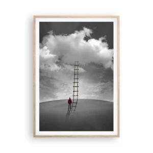 Pôster com moldura de carvalho claro - Tudo é possível - 70x100 cm