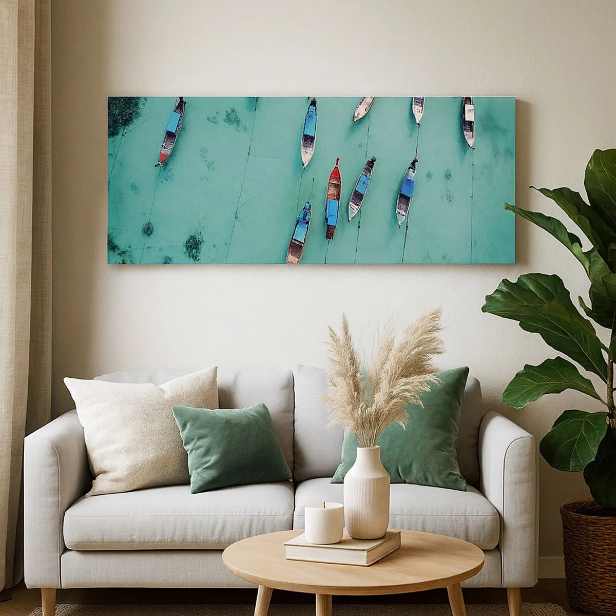 Quadro em tela - Na alegre expectativa - 100x40 cm