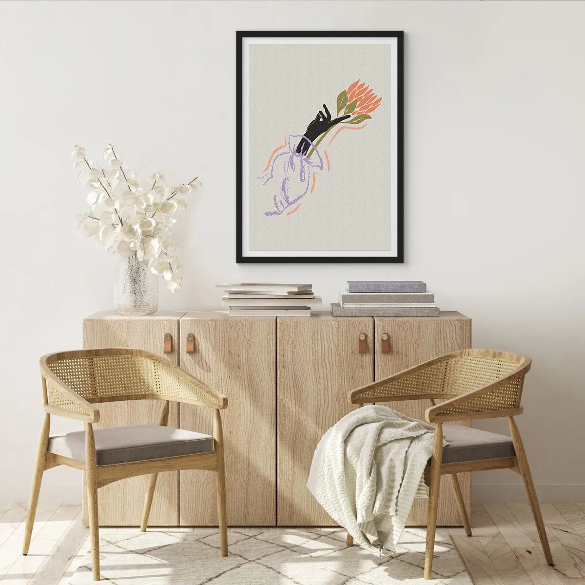 Pôster com moldura preta - Toque fraterno - 61x91 cm