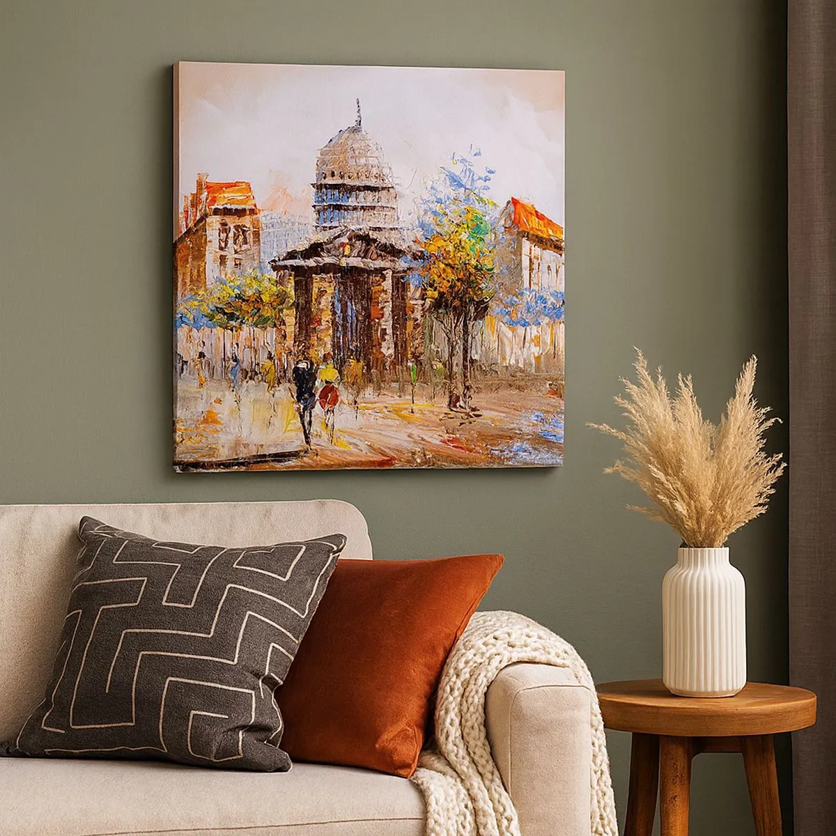 Quadro em tela - Passeio por Paris - 30x30 cm