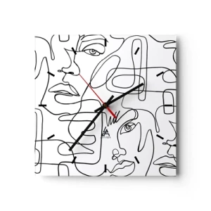 Relógio de parede - Relógio em vidro - Em emoções emaranhadas - 40x40 cm