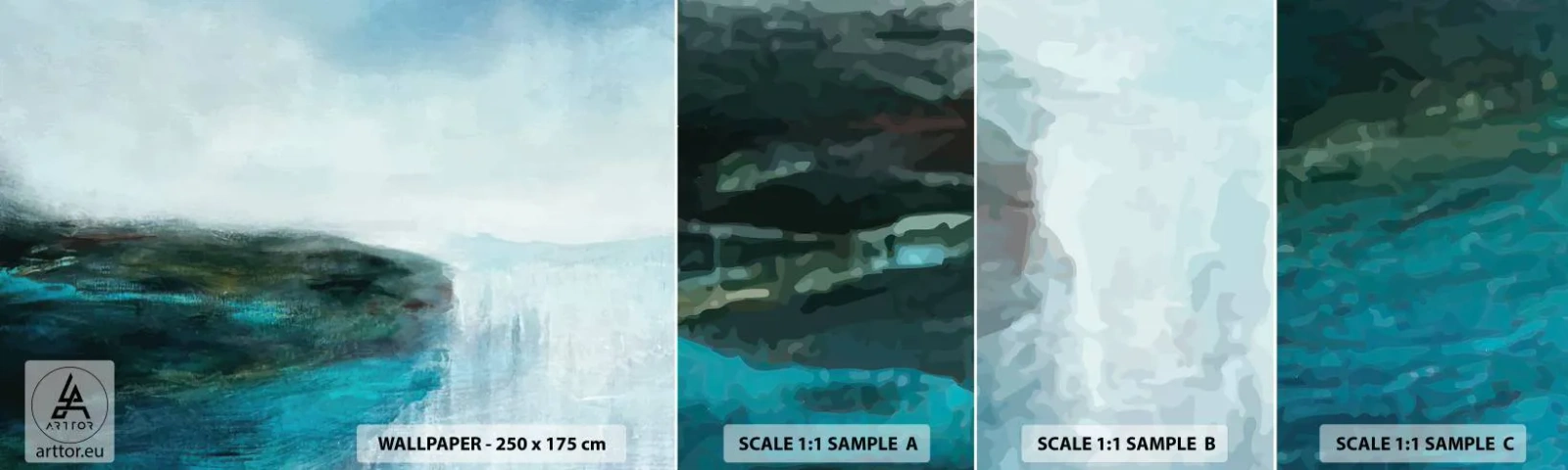 Amostra de Papel de Parede Standard Eco - Abstração náutica - Abstração, Contemporâneo, Mar - 100x30 cm