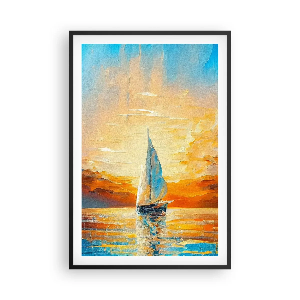 Pôster com moldura preta - Balsa em ouro - 61x91 cm
