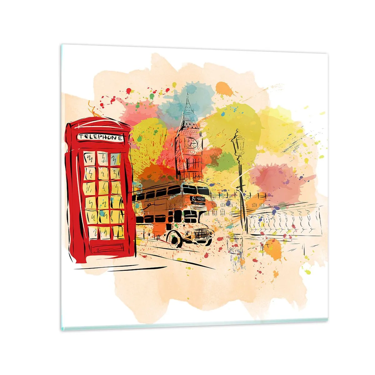 Quadro em vidro - A cidade da variedade - 30x30 cm