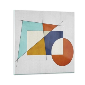 Quadro em vidro - Abstração: diversão modernista - 30x30 cm