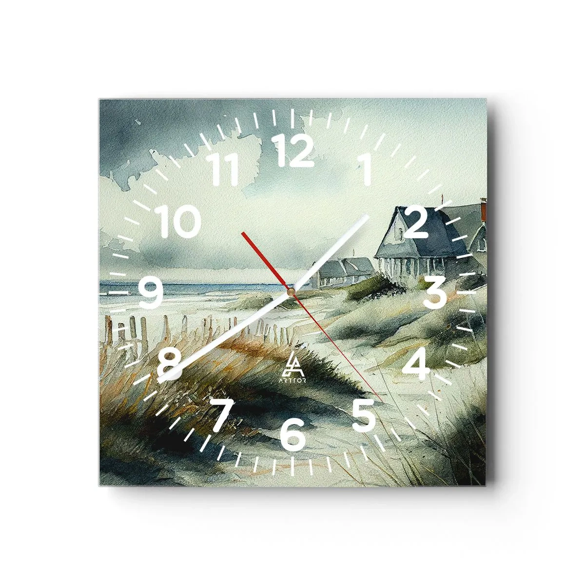 Relógio de parede - Relógio em vidro - Longe da agitação - 40x40 cm