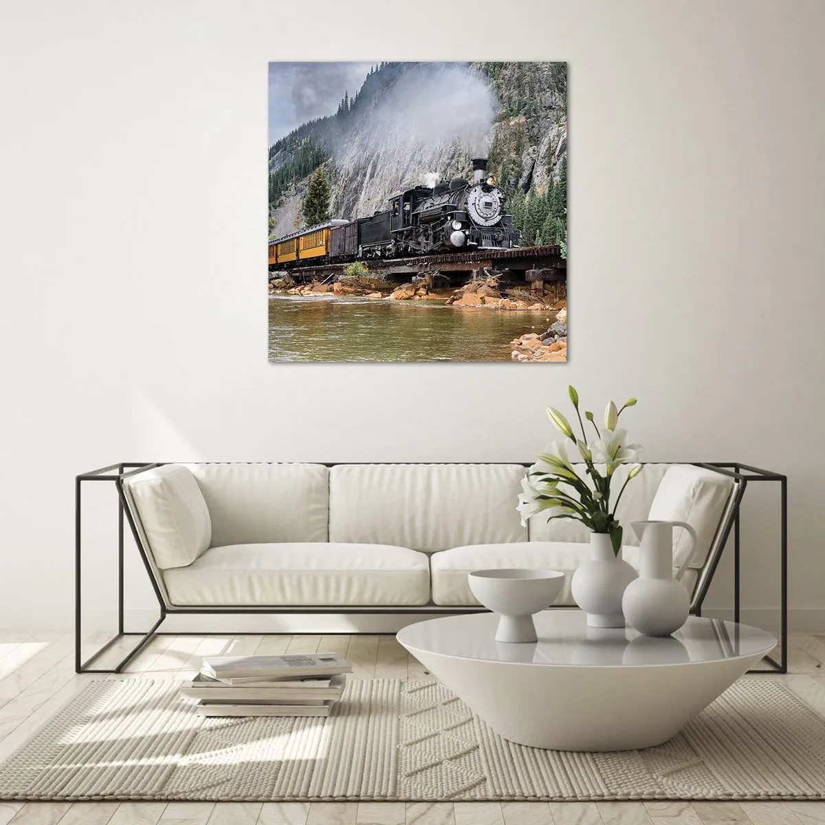 Quadro em vidro - Para onde? Onde? - 40x40 cm