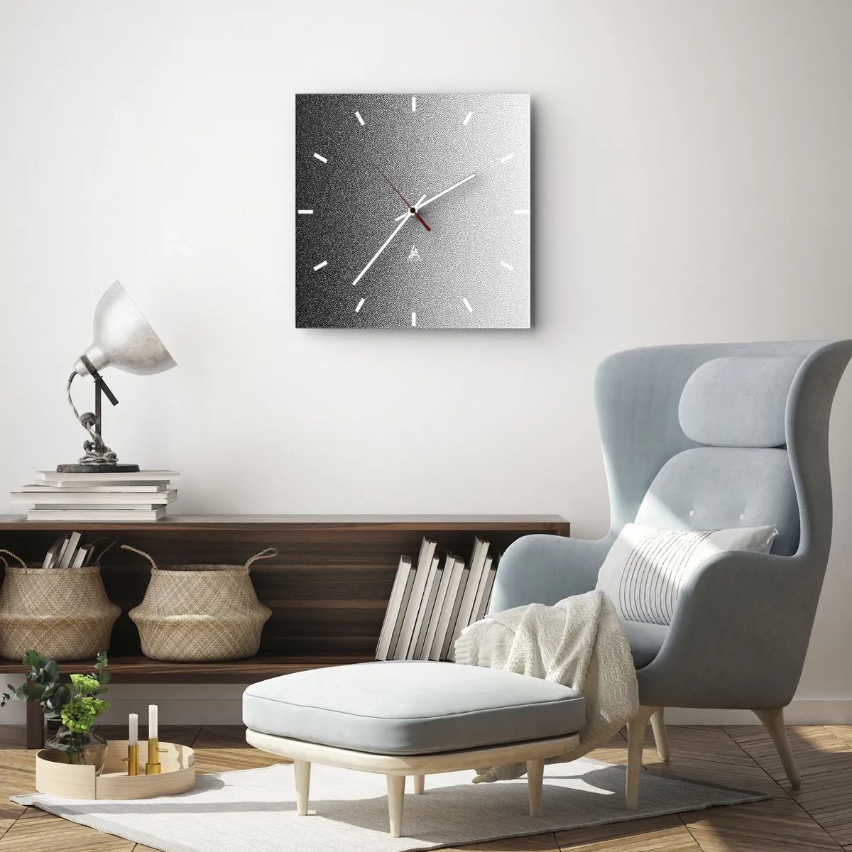 Relógio de parede - Relógio em vidro - Em direção à luz - 40x40 cm