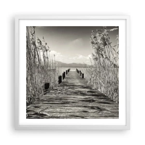 Pôster em moldura branca - No silêncio da relva - 50x50 cm