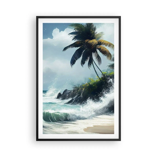 Pôster com moldura preta - Em uma costa tropical - 61x91 cm