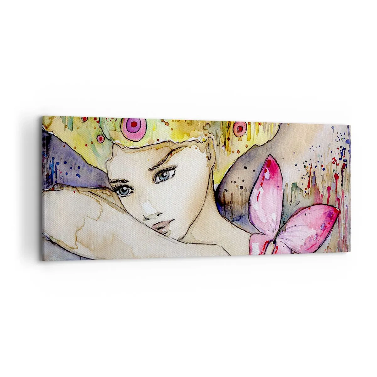 Quadro em tela - Princesa borboleta - 120x50 cm