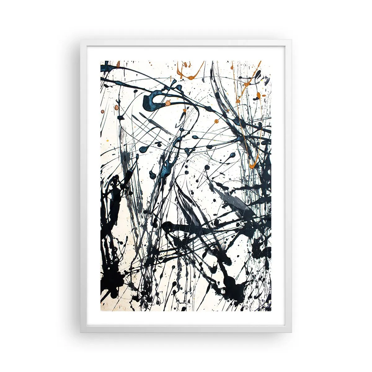 Pôster em moldura branca - Abstração expressionista - 50x70 cm