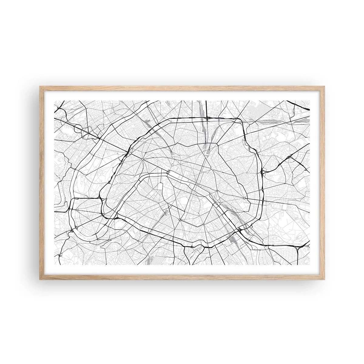 Pôster com moldura de carvalho claro - Flor de Paris - 91x61 cm