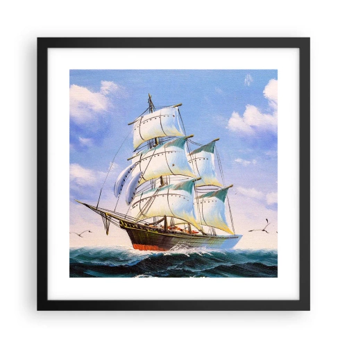 Pôster com moldura preta - Orgulhosamente com o vento - 40x40 cm