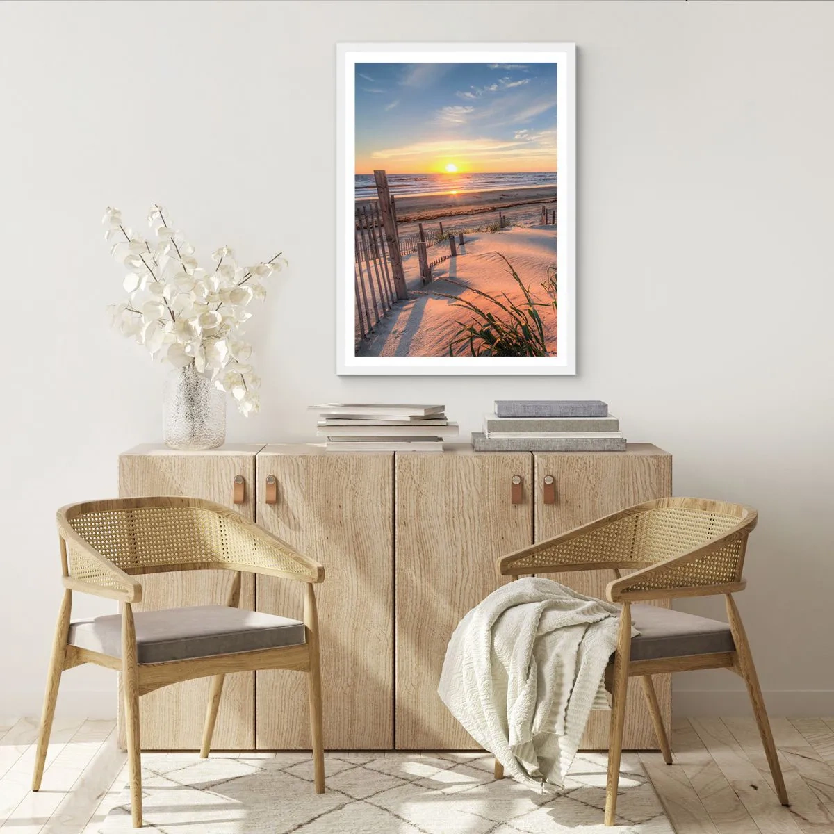 Pôster em moldura branca - Brilho e sombra do vento - 40x50 cm