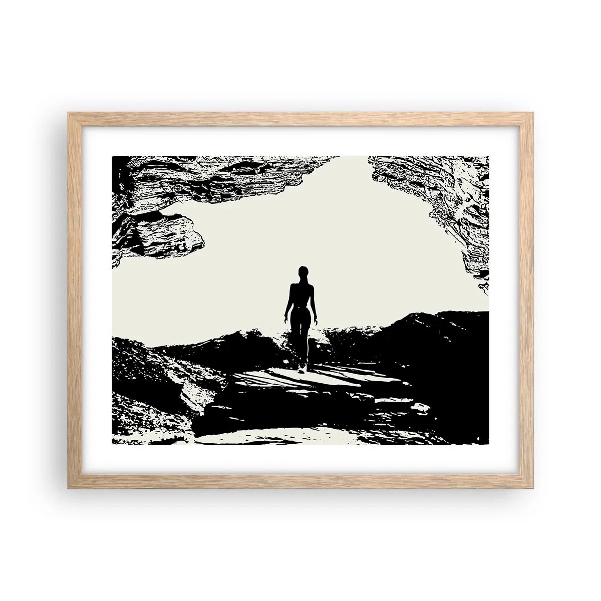 Pôster com moldura de carvalho claro - Novo visual - 50x40 cm