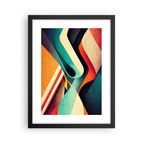 Pôster com moldura preta - Composição intensa - 30x40 cm
