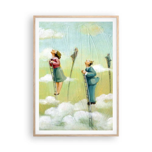 Pôster com moldura de carvalho claro - Por trás do seu sonho - 70x100 cm