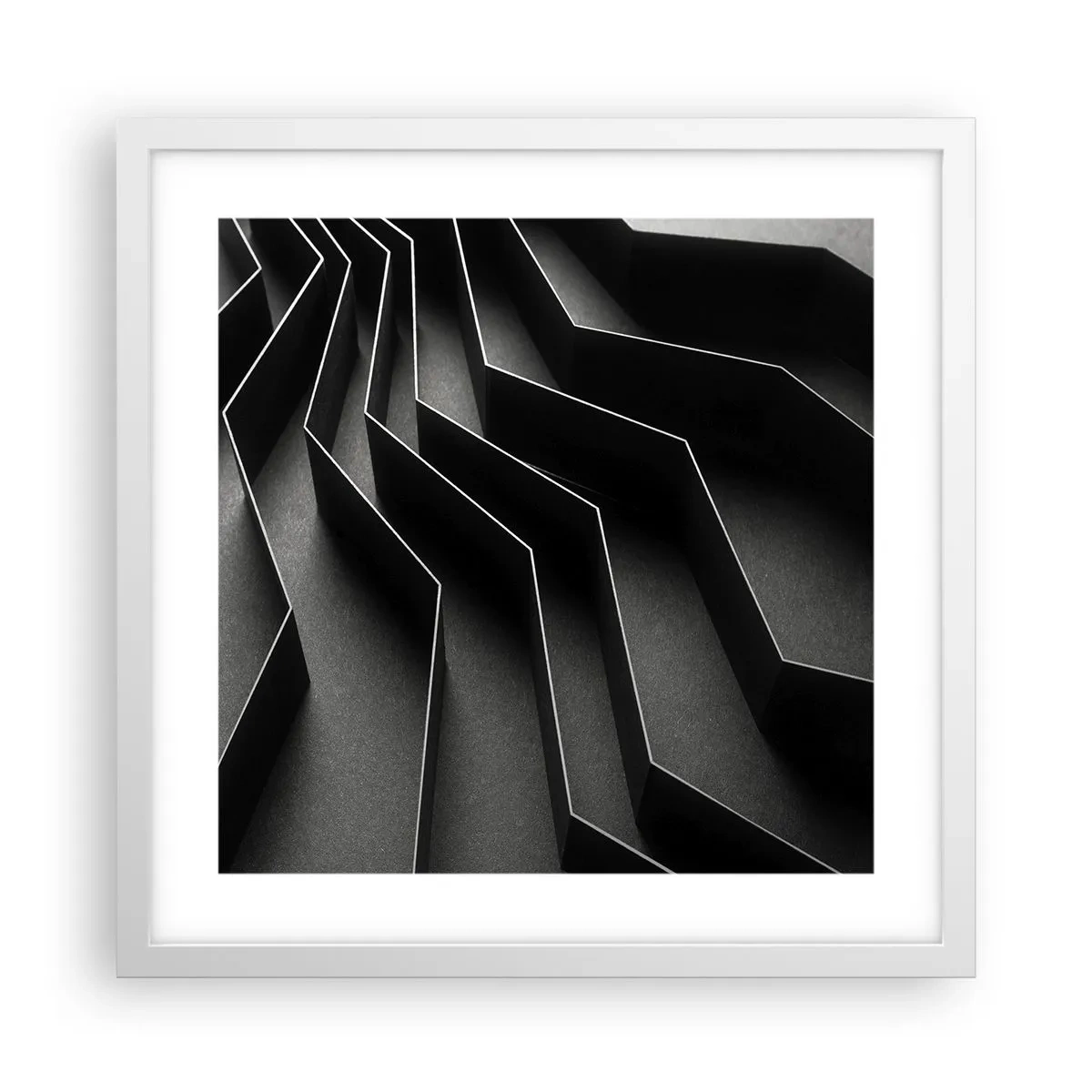 Pôster em moldura branca - Ordem espacial - 40x40 cm