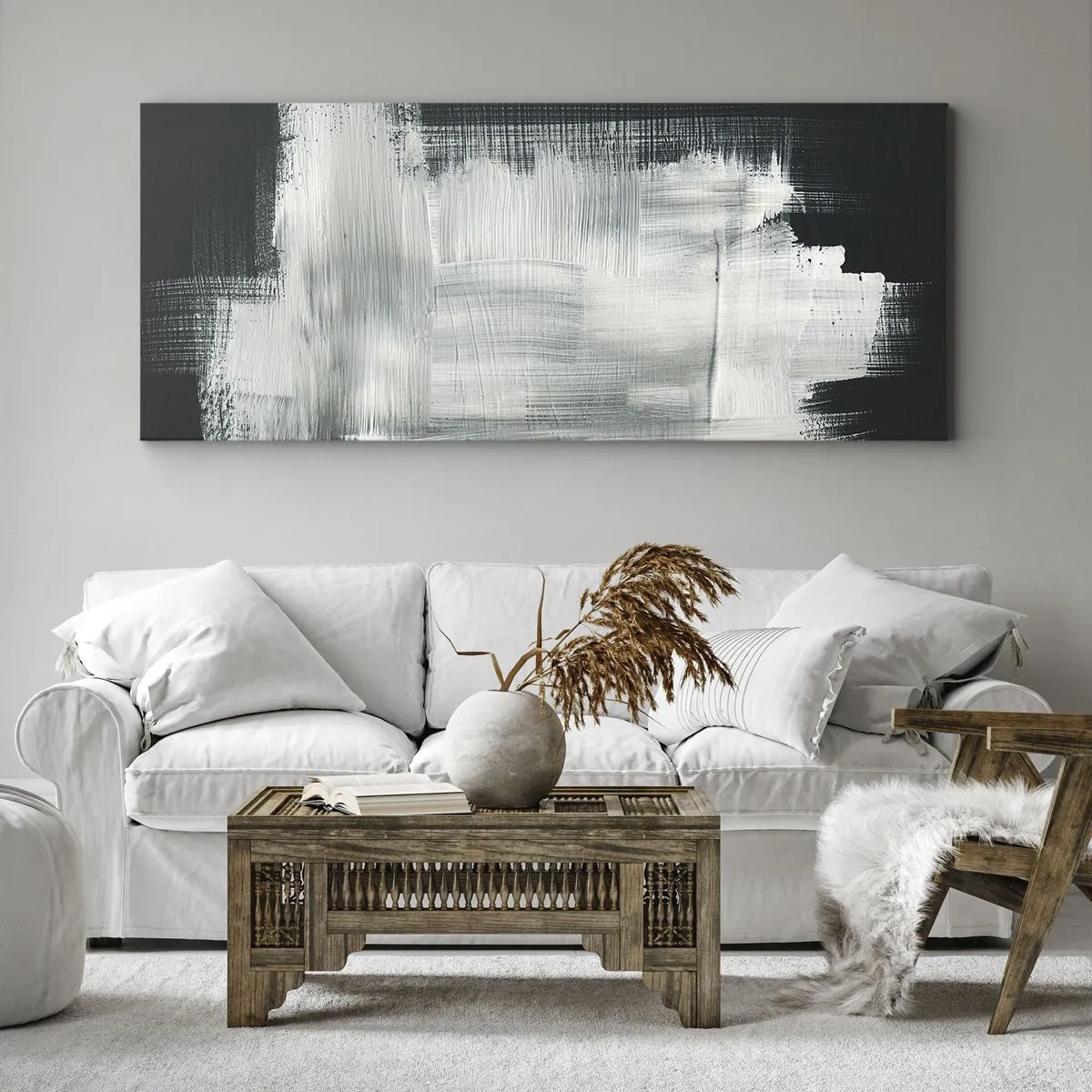 Quadro em tela - Entrelaçado na vertical e horizontal - 100x40 cm