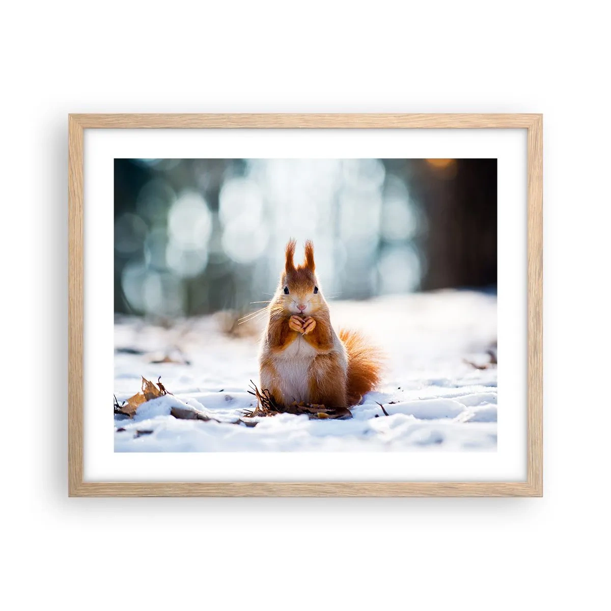 Pôster com moldura de carvalho claro - Para o que estás a olhar? - 50x40 cm