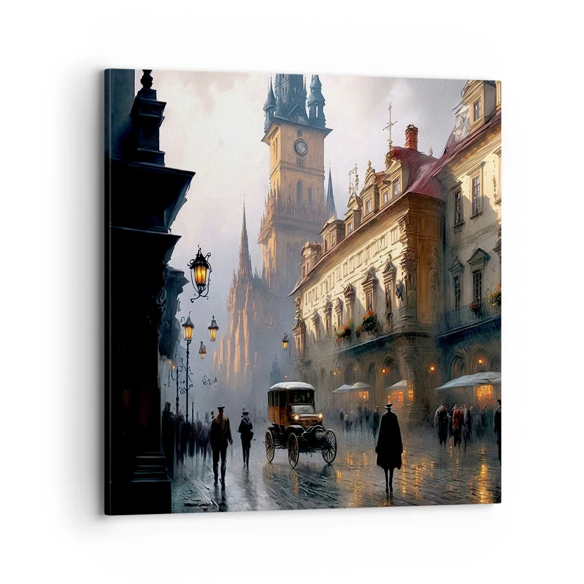 Quadro em tela - O encanto de uma noite em Praga - 70x70 cm
