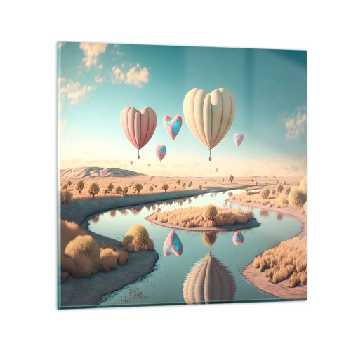 Quadro em vidro - O amor permite se reerguer - 50x50 cm