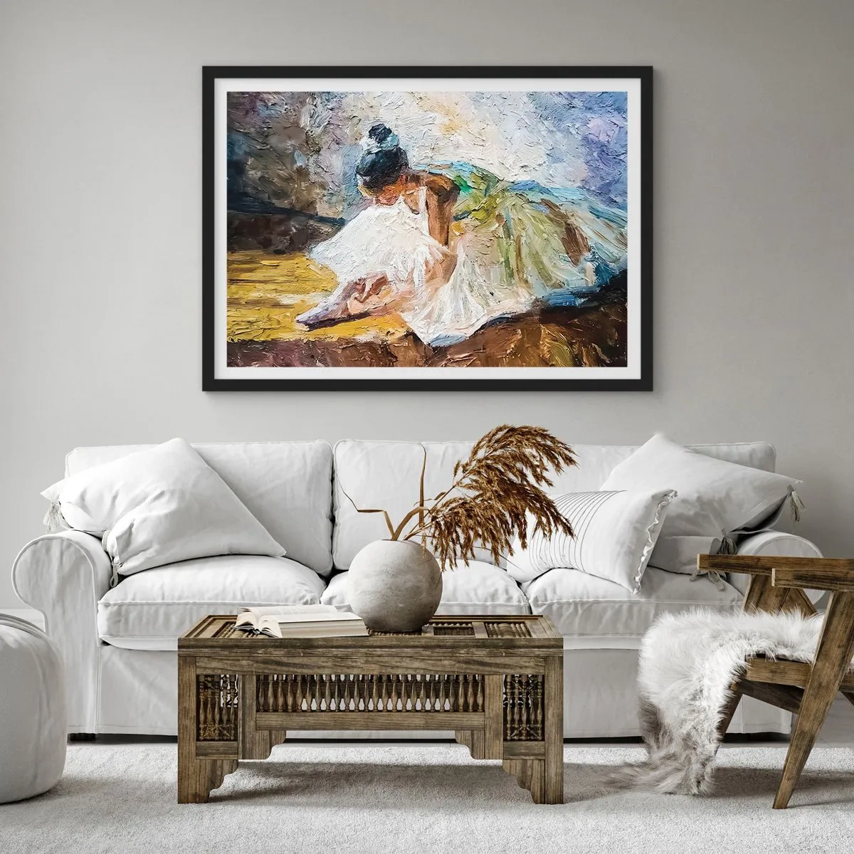 Pôster com moldura preta - Do quadro de Degas - 91x61 cm