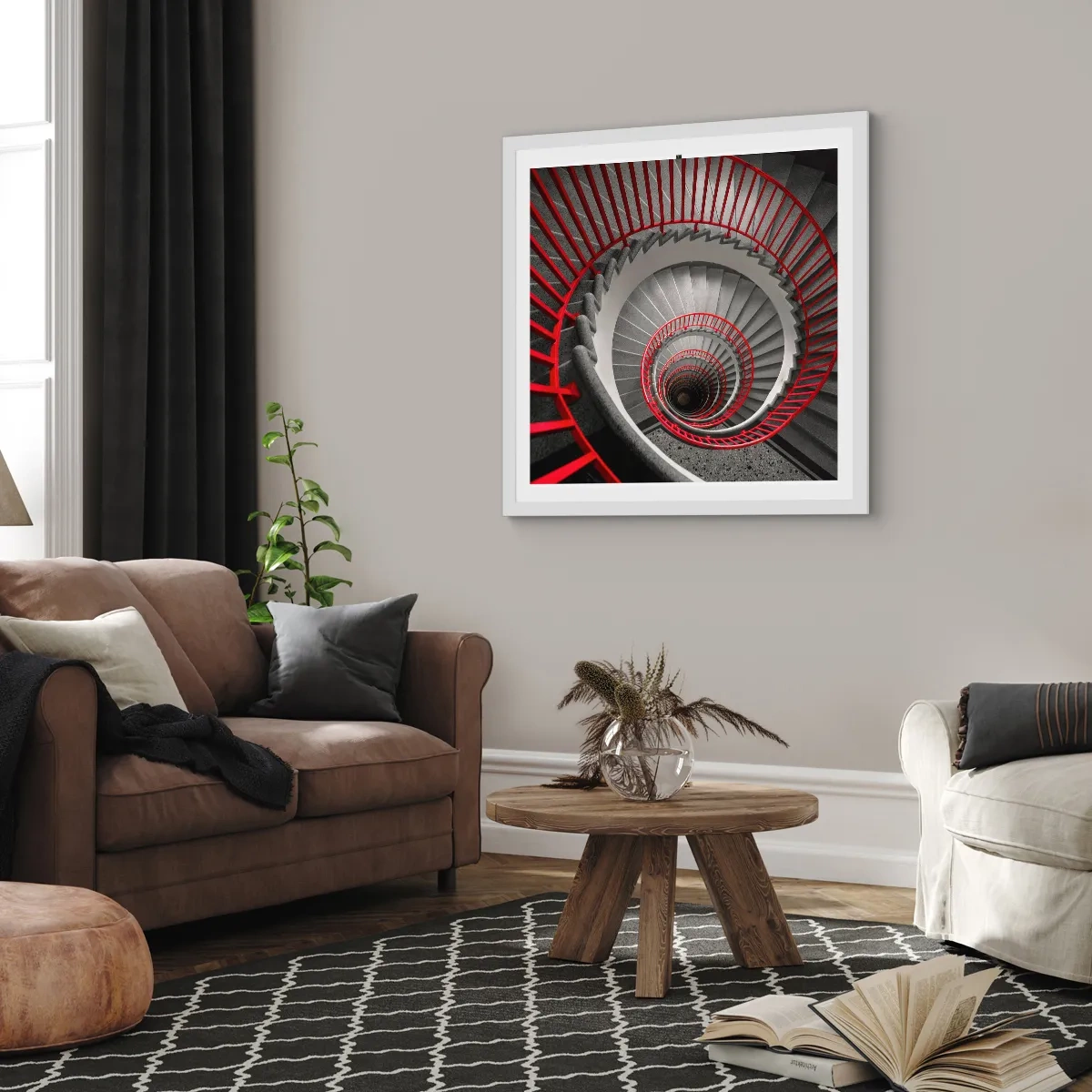 Pôster em moldura branca - Diversão de arquitetura - 50x50 cm