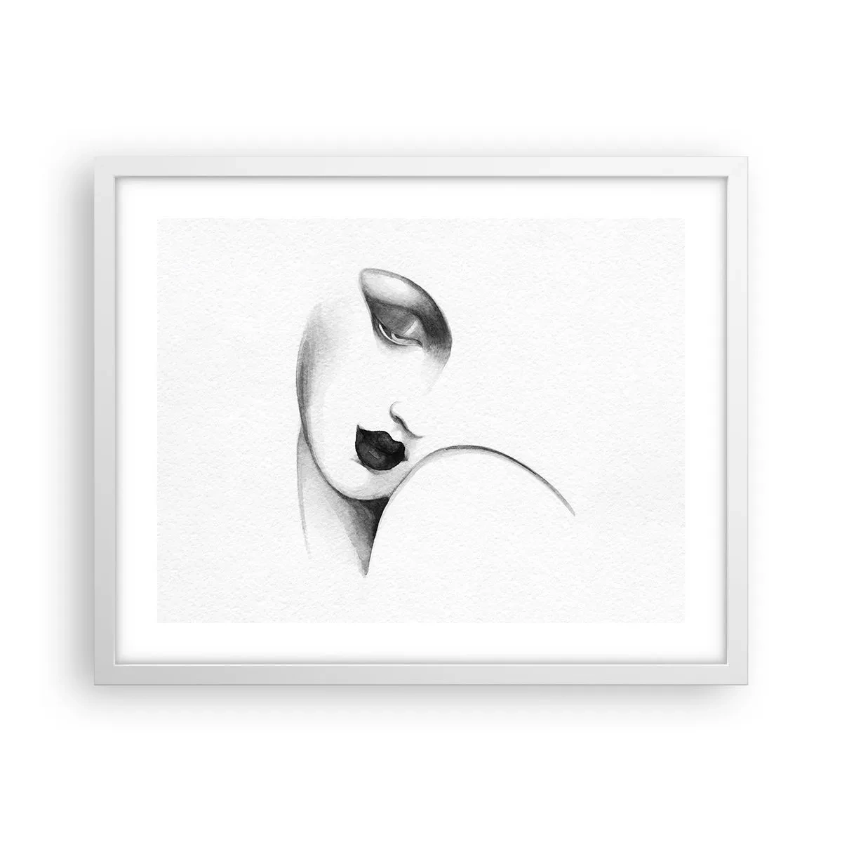 Pôster em moldura branca - No estilo de Łempicka - 50x40 cm