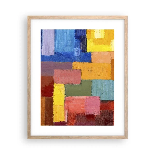 Pôster com moldura de carvalho claro - Cada um diferente, todos coloridos - 40x50 cm