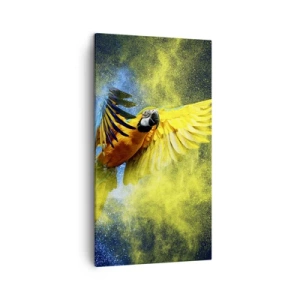 Quadro em tela - Em pó azul-dourado - 45x80 cm