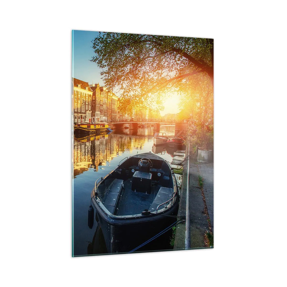 Quadro em vidro - Manhã em Amsterdã - 50x70 cm