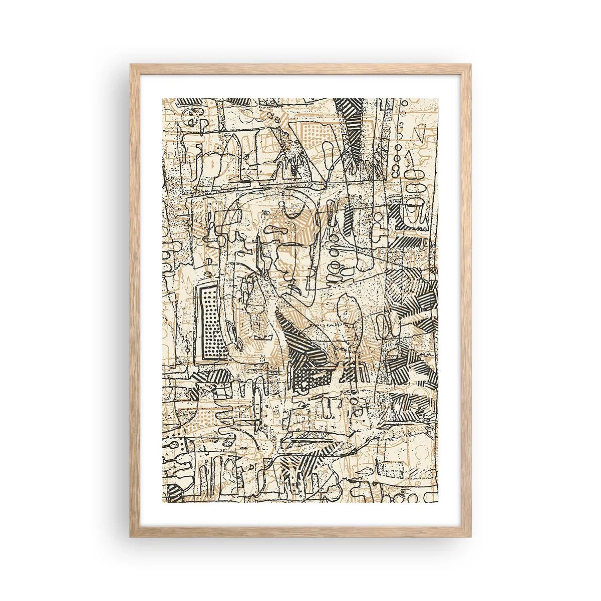 Pôster com moldura de carvalho claro - À espera de ser decifrado - 50x70 cm