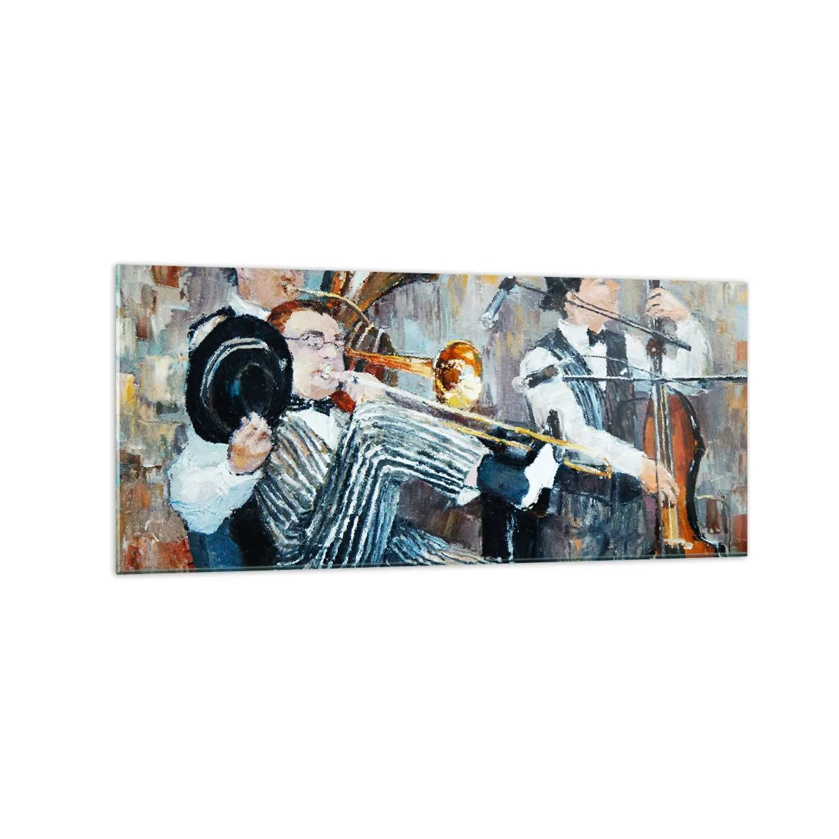 Quadro em vidro - Todo aquele jazz - 120x50 cm