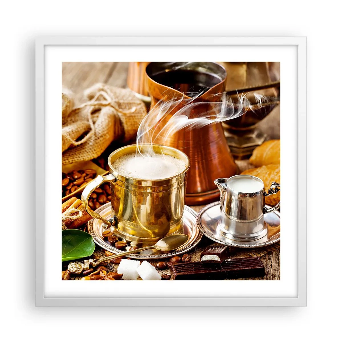 Pôster em moldura branca - Bons dias! - 50x50 cm