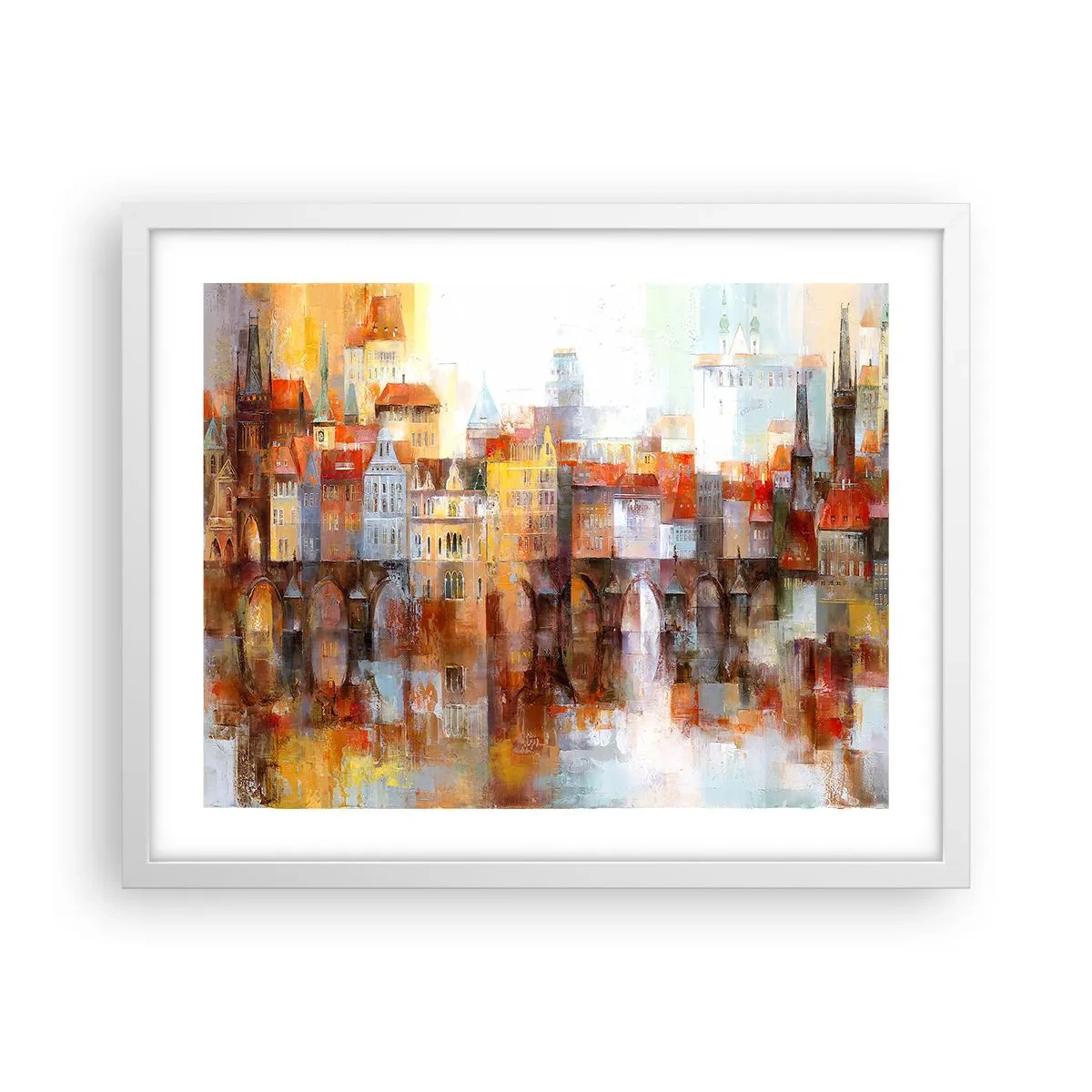 Pôster em moldura branca - Debaixo da ponte também é bonito - 50x40 cm