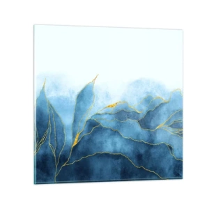 Quadro em vidro - Azul dourado - 60x60 cm