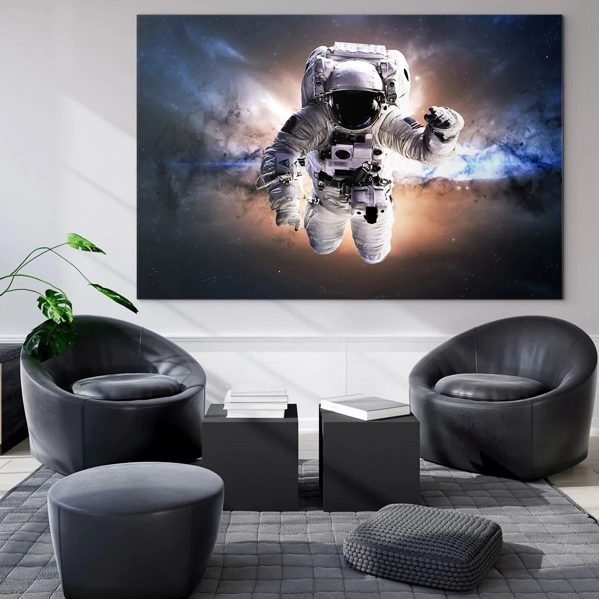 Quadro em vidro - Saudações do espaço - 120x80 cm
