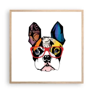 Pôster com moldura de carvalho claro - Intelectual - 60x60 cm