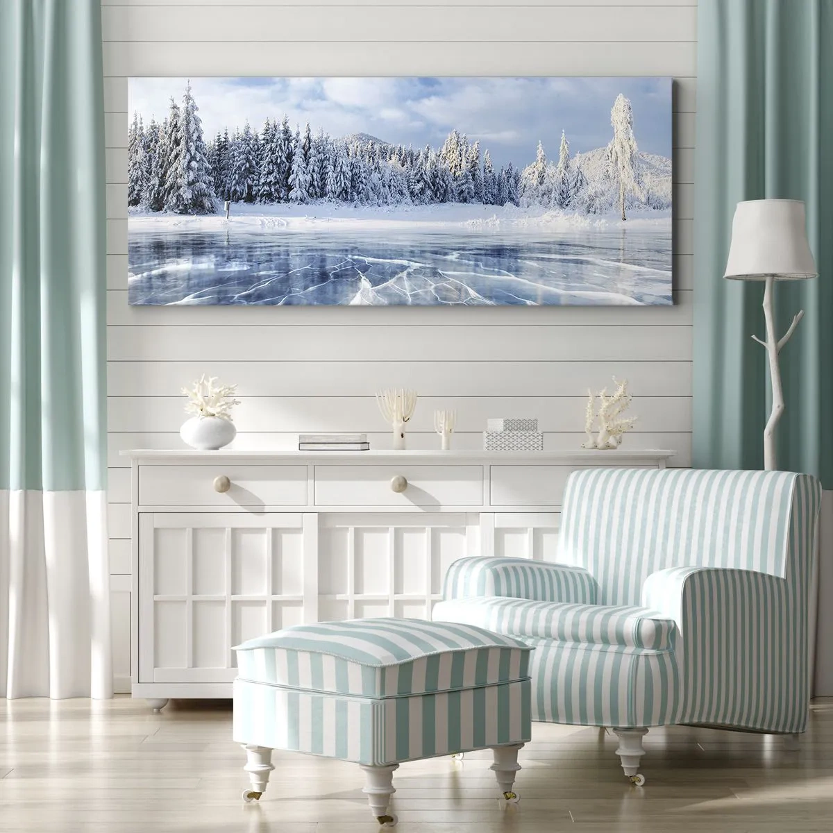 Quadro em tela - Vista deslumbrante e cristalina - 100x40 cm