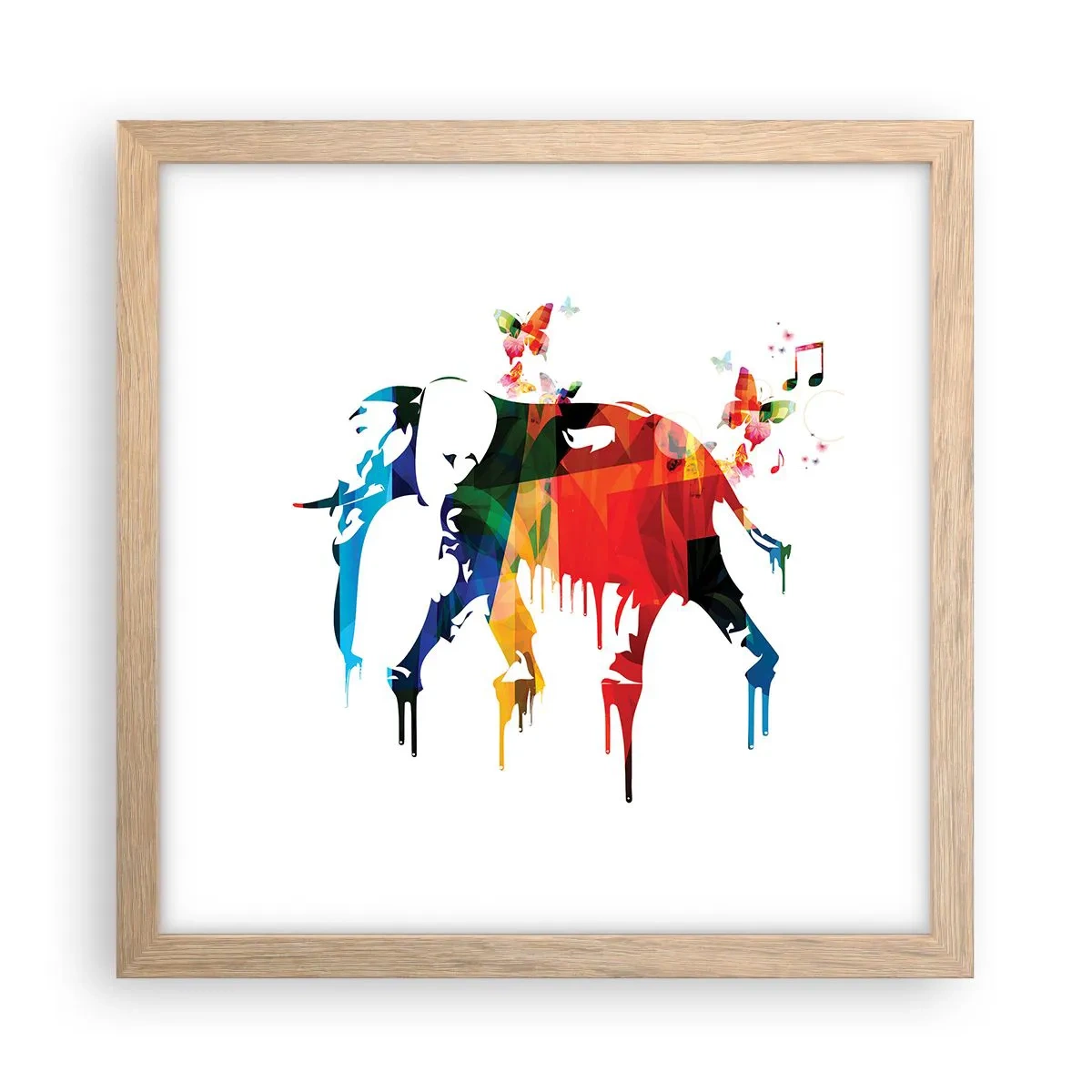 Pôster com moldura de carvalho claro - Todos podem dançar - 30x30 cm