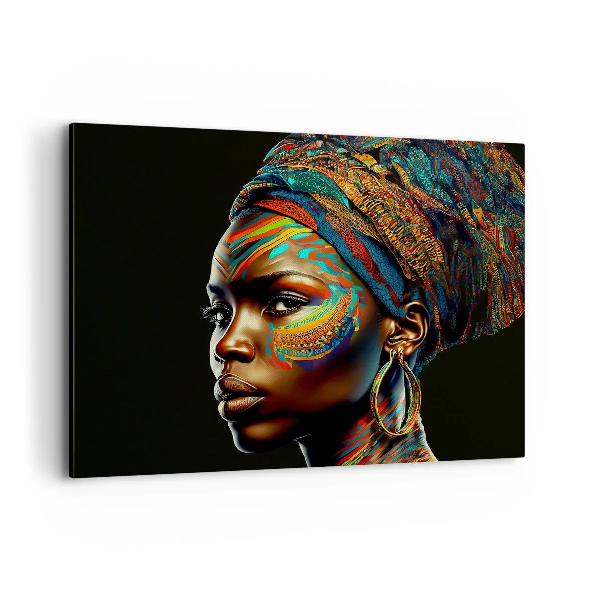Quadro em tela - Rainha africana - 100x70 cm