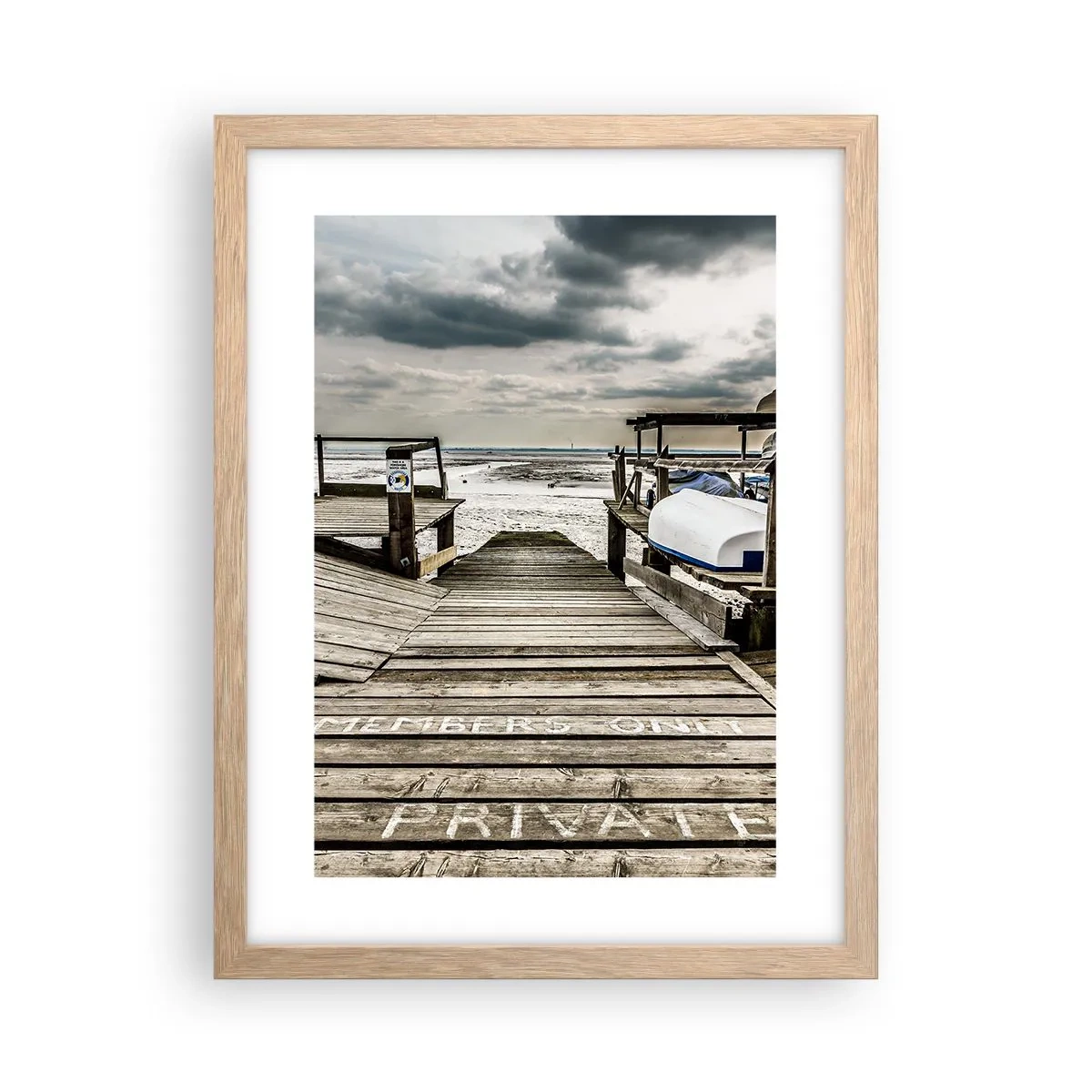 Pôster com moldura de carvalho claro - Praia da meia-noite - 30x40 cm