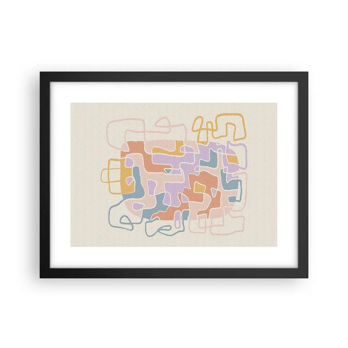 Pôster com moldura preta - Labirinto – uma aventura alegre - 40x30 cm