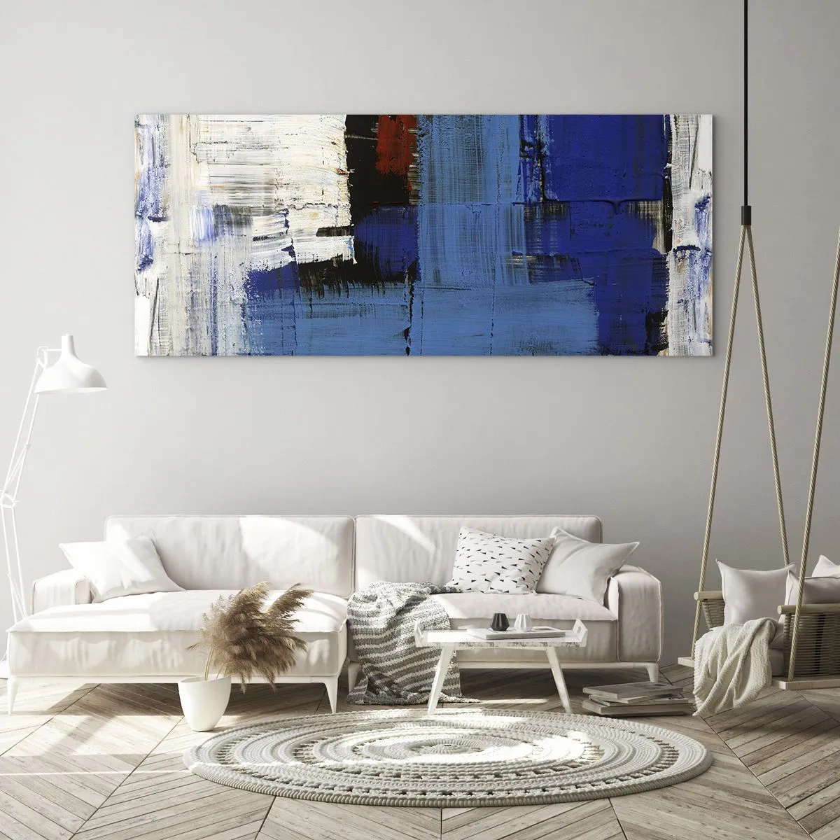 Quadro em vidro - O segredo do azul - 100x40 cm