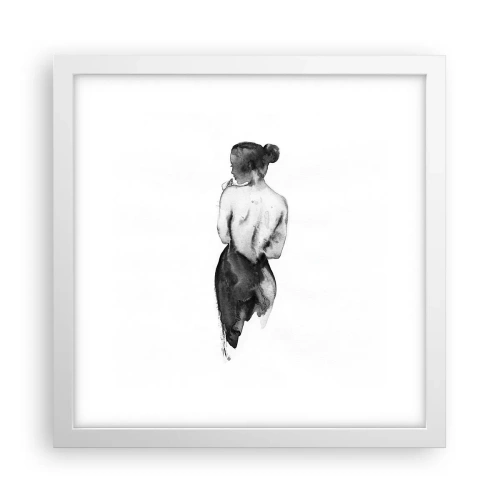 Pôster em moldura branca - Com ela, o mundo desaparece - 30x30 cm