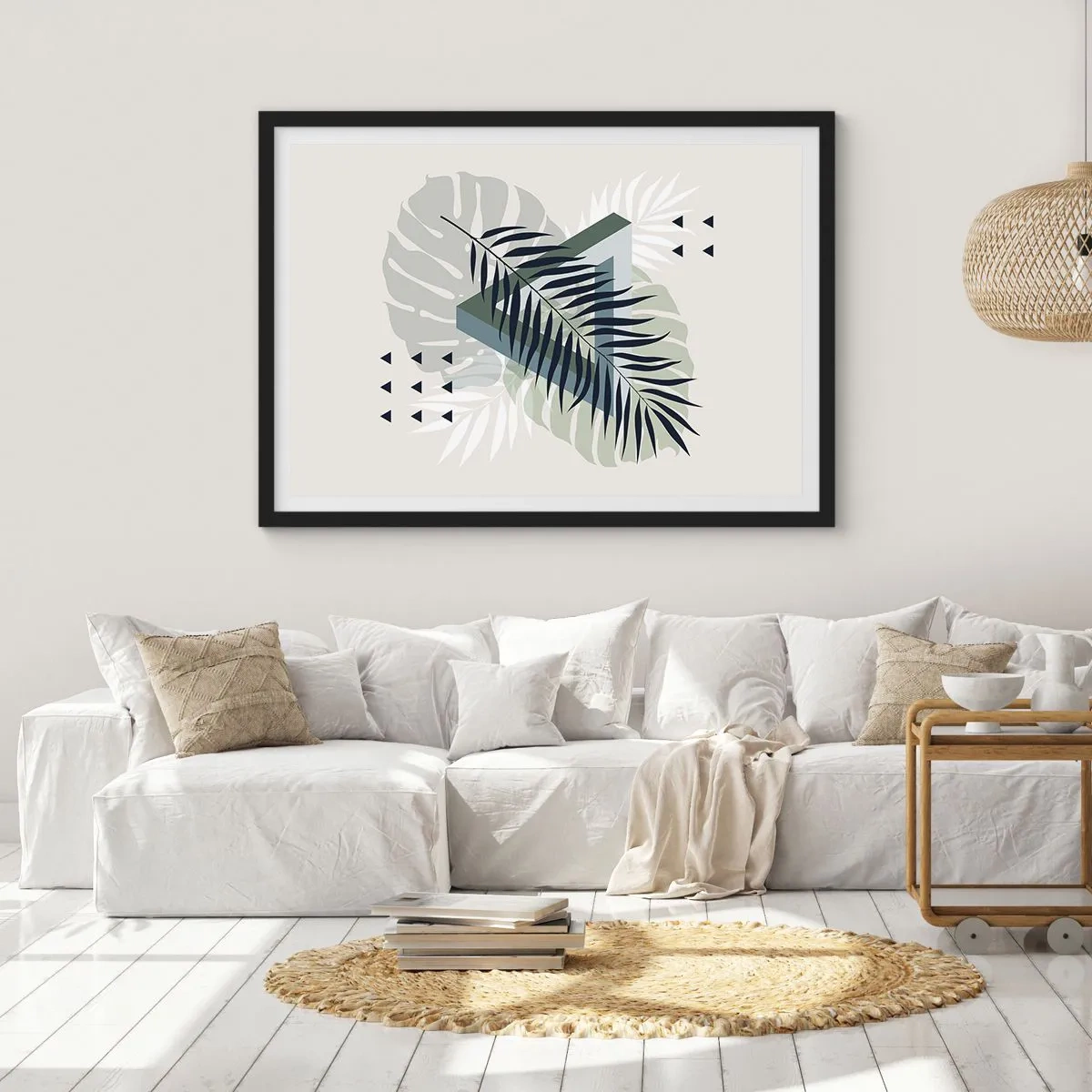 Pôster com moldura preta - Natureza e geometria – duas ordens? - 100x70 cm