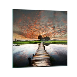 Quadro em vidro - Abra os braços - respire - 70x70 cm